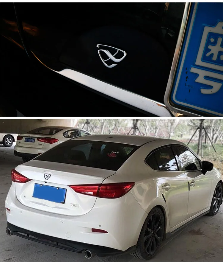 Стайлинг автомобиля переустановка ротора двигателя эмблема Эмблемы для Mazda Axela Atenza Средний багажник логотип наклейка большой маленький хром матовый черный