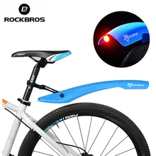 ROCKBROS флекционный велосипед MTB передний задний светодиодный брызговик Набор Велоспорт велосипед Прочный Крыло пластик с светодиодный светильник быстросъемный