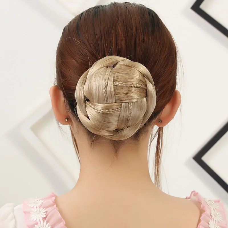Шиньон парики Вьющиеся Волнистые Синтетический С Косами Updo Chignon Парики