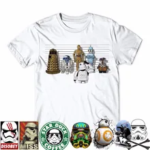 21kind 2017 Creative droids Printed Star War T Shirt robot shirt Boy Novelty Men s sleeve