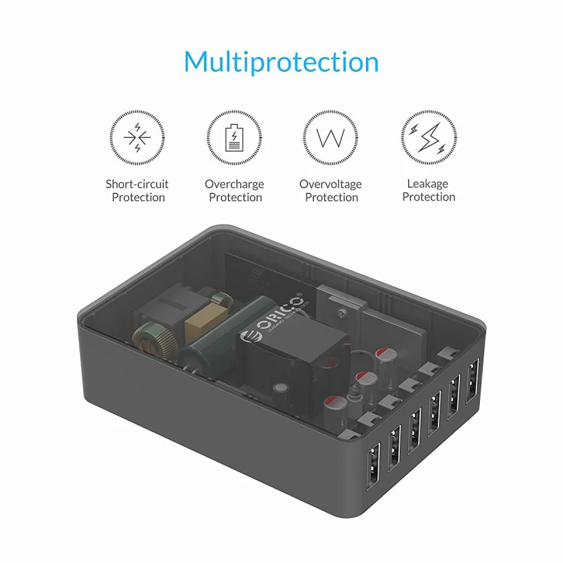USB зарядное устройство ORICO универсальное настольное для iPhone 7 samsung galaxy S8 6