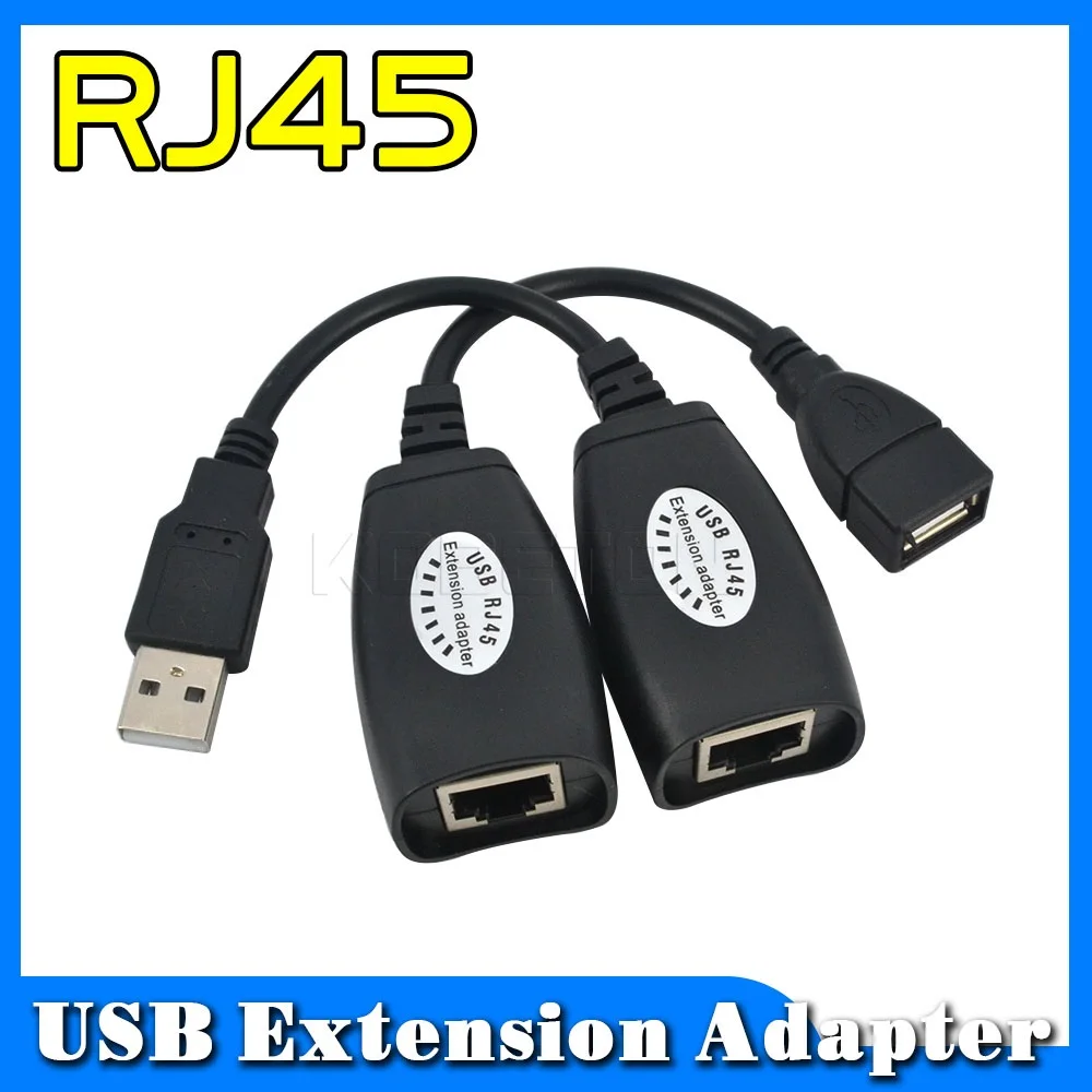 kebidumei 1 Pair RJ45 Networking Extender Cable Adapter Mini USB