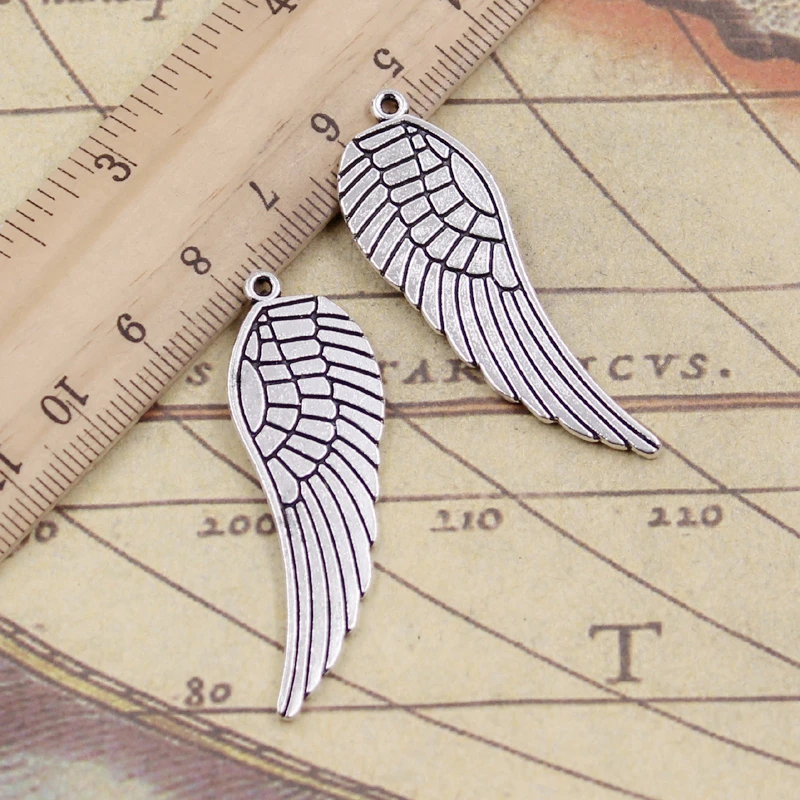 

10pcs Charms angel wings 47x15mm Tibetan Silver Plated Pendants Antique Jewelry Making DIY Handmade Craft pendant