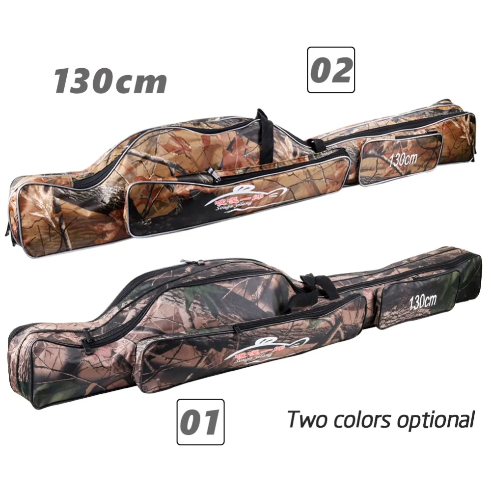 Vara de Pesca à Prova Pólo de Pesca Bolsa de Armazenamento Engrenagem de Pesca Sougayilang Dwaterproof Água Bolsa Transportadora 130cm 2-layer Oxford Dobrável Case Organizador 10 pólo de pesca saco de armazenamento caso