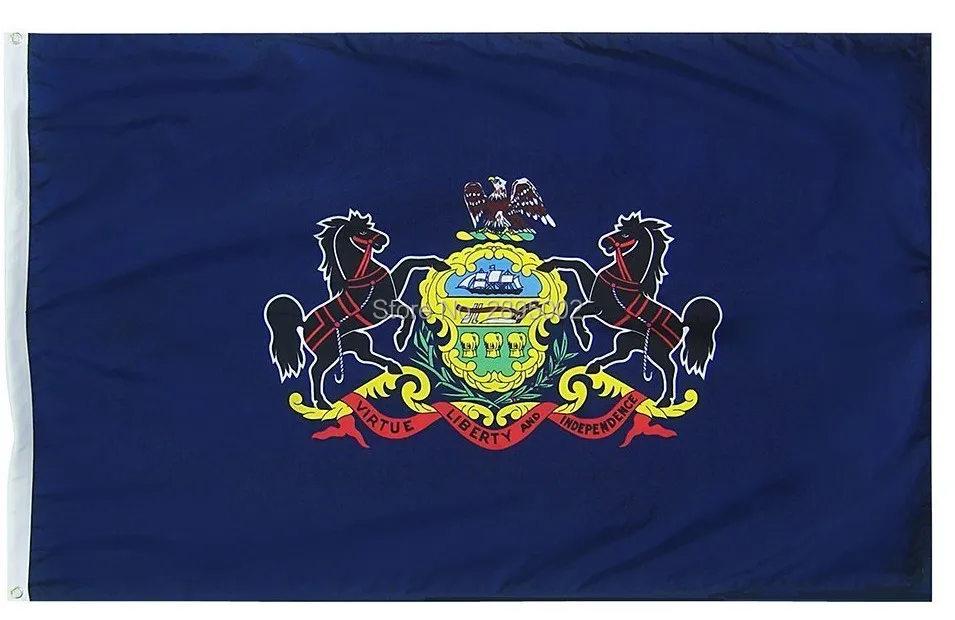 Pennsylvania State Flag Polyester grommets 3 x 5 Banner metal holes Flag