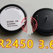 ER2450 3,6 В литиевая батарея с 2 контактами для сварки ног налоговый контроллер батарея Налоговый диск ячейки 10 лет долгой жизни