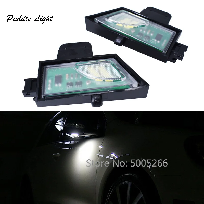 

2pcs Car LED Side Under Mirror Puddle Light for Volkswagen VW GOLF 7 VII MK7 White Error Free 6 LEDs