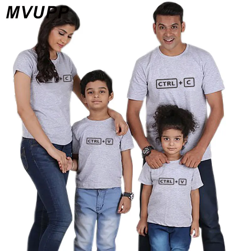 CTRL C V/забавная семейная футболка с надписью для папы, сына, мамы и дочки Одинаковая одежда для папы, мамы и меня