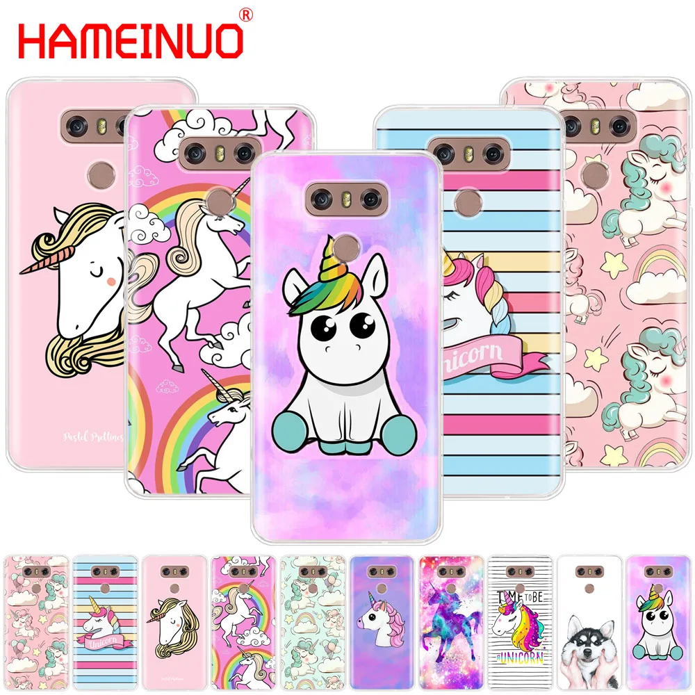 

HAMEINUO Rainbow Unicorn case phone cover for LG G7 Q6 G6 MINI G5 K10 K4 K8 2017 2016 X POWER 2 V20 V30 2018