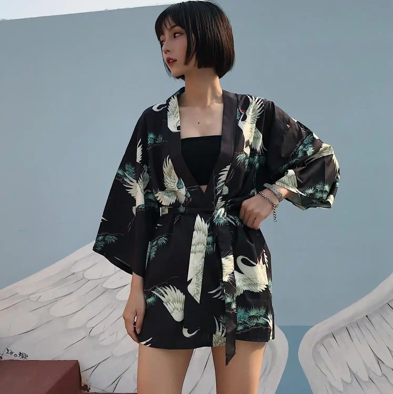 camisa kimono mujer