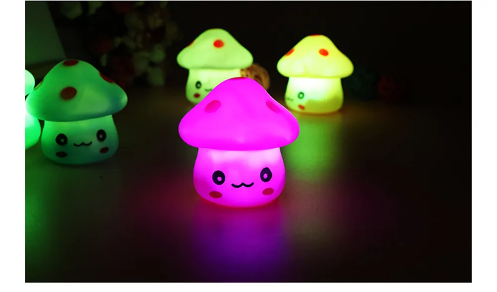 SuperNight Cute Cartoon Mushroom LED Night Light Colorful Gradient Bedroom Bedside Night Lamp for Children Kids Baby Toy Gift (11)