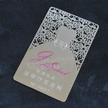 Персонализированная нержавеющая стальная металлическая карточка лазер вырезанный с Loco magstrip и Выгравированный серийный номер