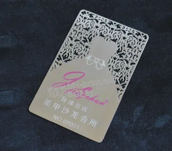 

personalized Stainless steel metal card laser cut out with Loco magstrip and etched serial number