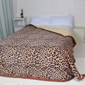 

200x230cm Double Face Leopard Print Solid Flannal Blanket Plaid Soft Warm Throw on the Bed Sofa Winter Multi Function Blankets