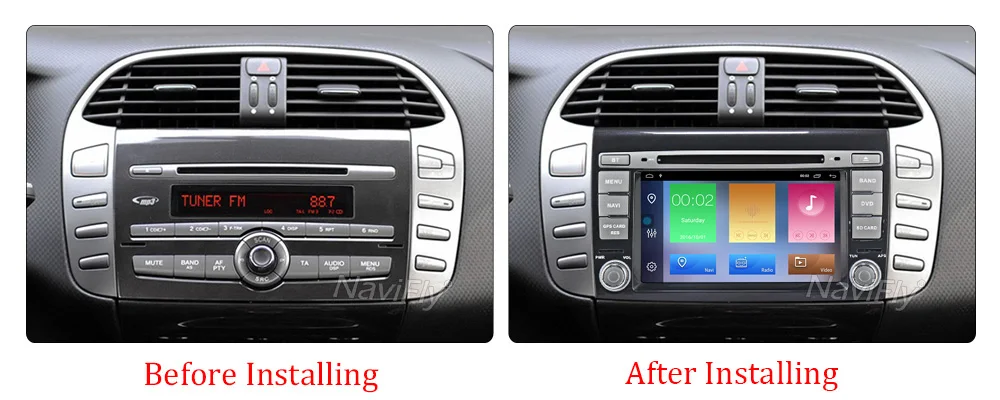 Best Android 9.1 2+32G Car dvd multimedia player For Fiat Bravo 2007 2008 2009 2010 2011 2012 Car radio FM WIFI RDS BT GPS Navigation 7