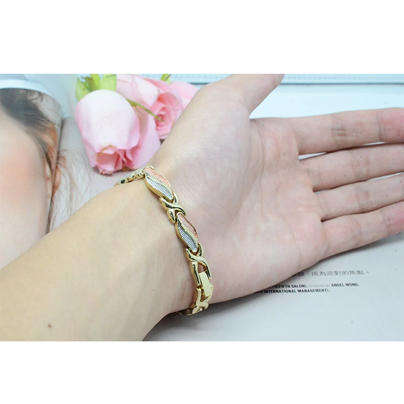 Escalus трендовые женские прекрасные магнитные браслеты для женщин 3-Tone цвет золотой цвет био Шарм браслет ювелирные изделия браслет