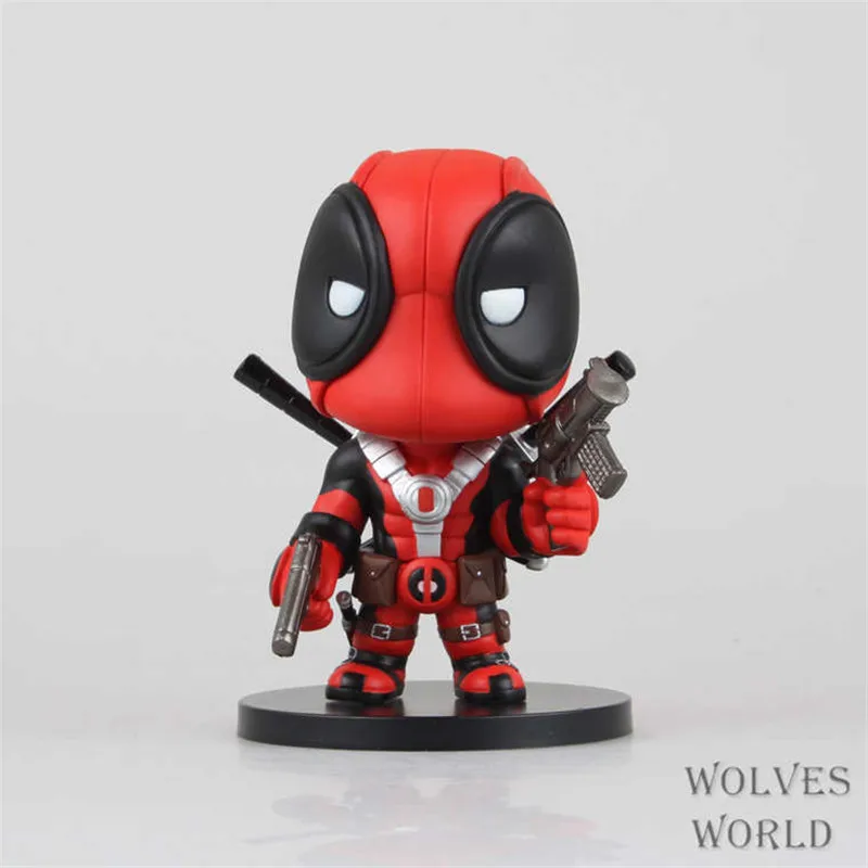 

WVW 13CM Q version Comic Hero Deadpool Wolverine X-MEN Play Arts Model PVC Toy Action Figure Decoration For Collection Gift