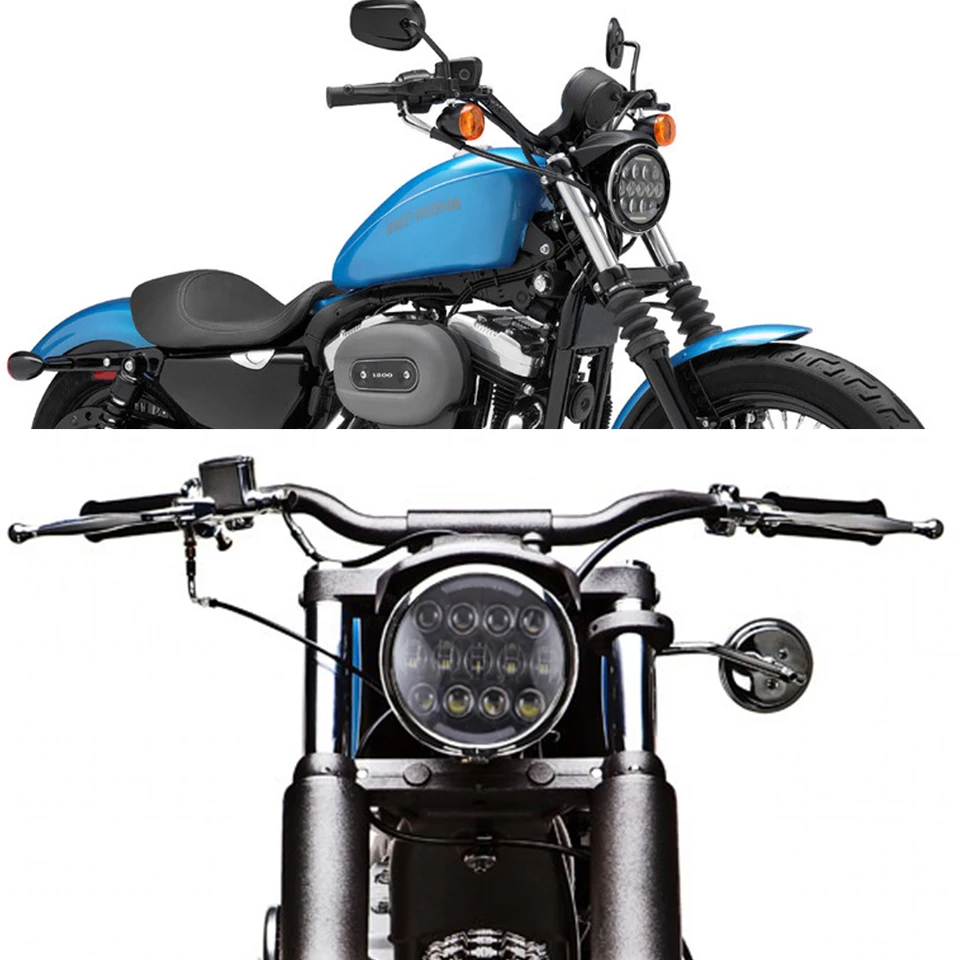 SUP-светильник 7 дюймов светодиодный головной светильник дальнего и ближнего света светодиодный налобный фонарь с ангельским глазом Halo Ring для мотоцикла Harley Touring Softail FLD