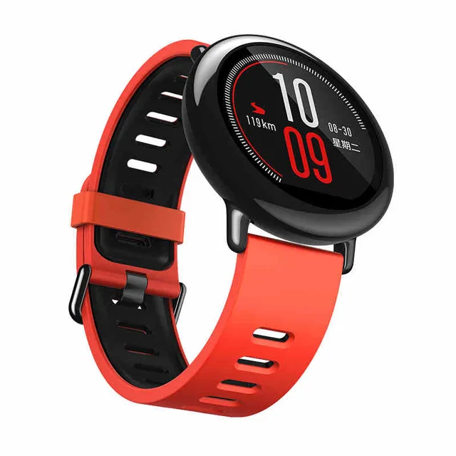 22 мм спортивный силиконовый ремешок для Xiaomi Huami Amazfit Bip BIT PACE Lite Молодежные умные часы сменный ремешок умные часы - Цвет: Red black
