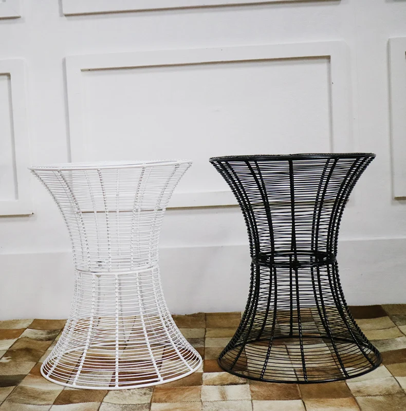 Metal Wire Tea Table Simple and Modern Solid Iron Small Round Table Living Room Small Creative Small Coffee Table