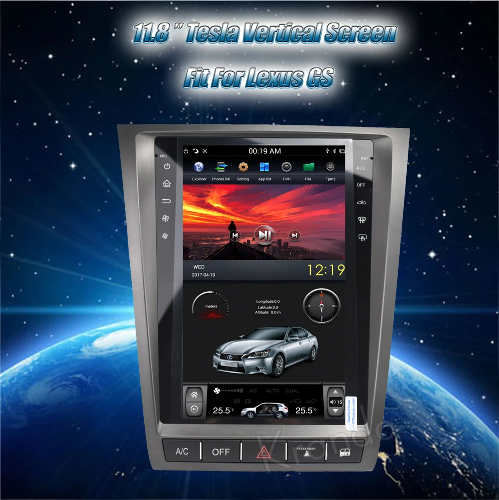 

Krando Android 8.1 11.8" Vertical screen tesla style GPS car radio audio player for Lexus GS entertainment multmedia system