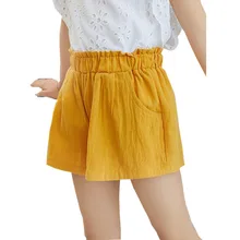 Летние детские пляжные шорты для девочек, штаны, новые шорты для девочек, Повседневные детские шорты, однотонные Мягкие Шорты