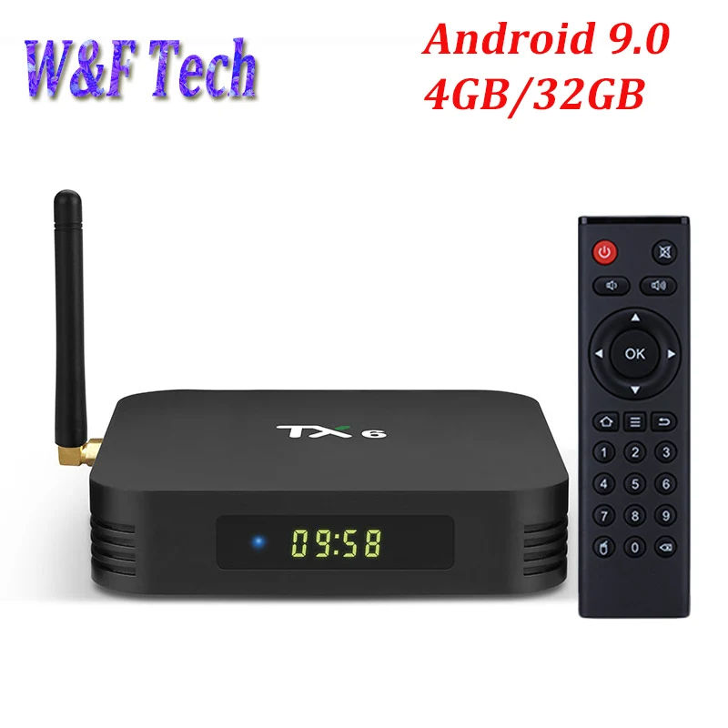 

TX6 TV Box Android 9.0 4GB 32GB Allwinner H6 Quad Core 2.4GHz 5GHz WiFi BT4.1 Support 4K H.265 Media Player Smart TV BOX