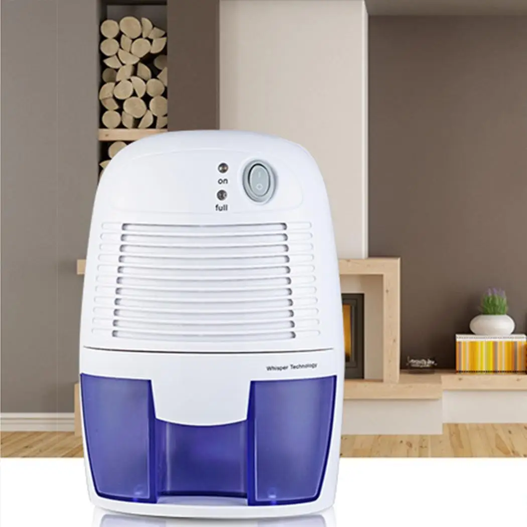 

Mini Dehumidifier Air Dryer Moisture Absorber 500ML Water Tank Electric Cooling Dryer for Home Kitchen Office White Blue