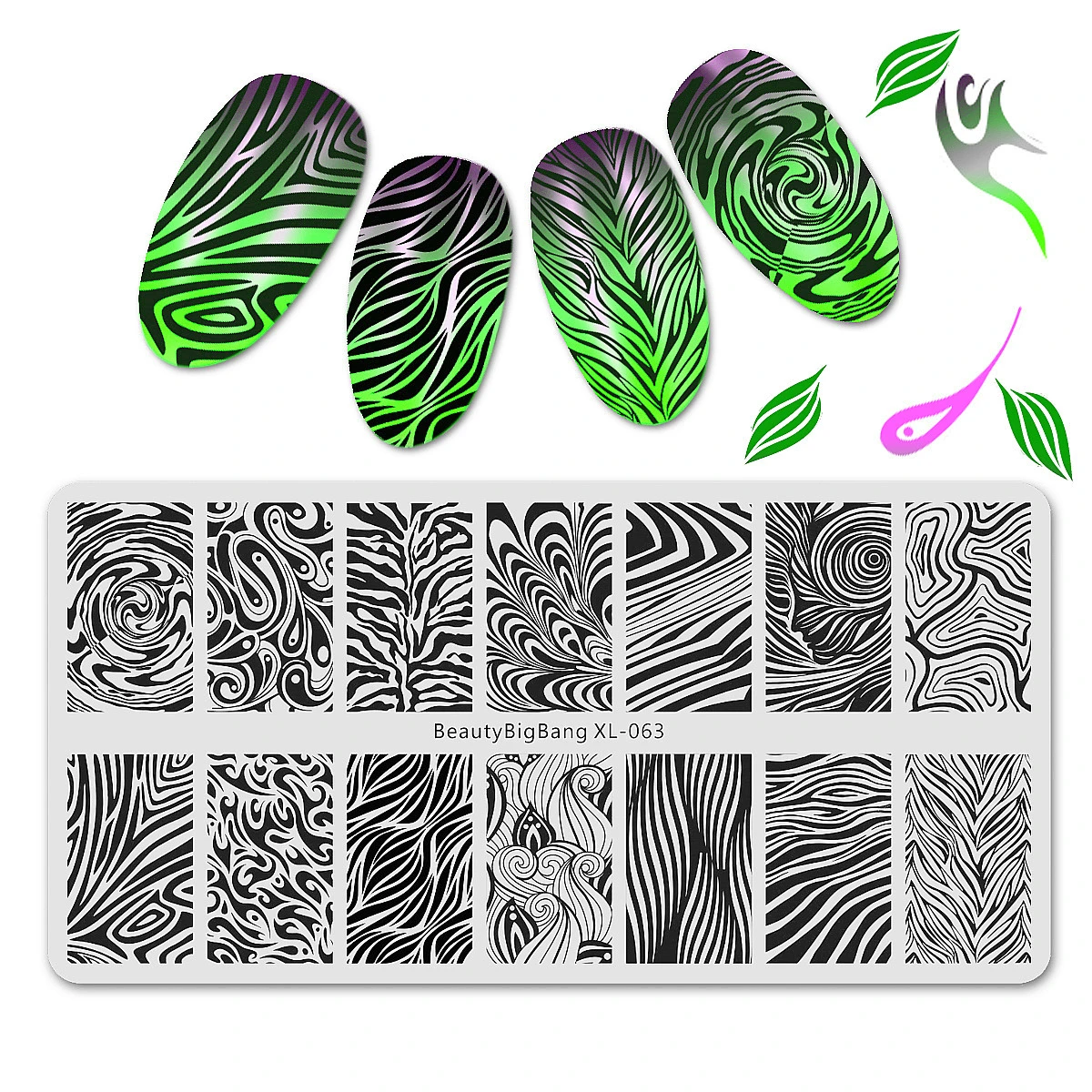 BeautyBigBang пластины для штамповки ногтей кленовые листья цветок изображения 6*12 см пластина для стемпинга для нейл-арта плесень шаблон для ногтей XL-064