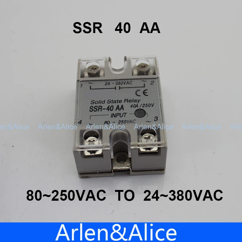 

40AA SSR input 80~250V AC load 24-380V AC single phase AC solid state relay