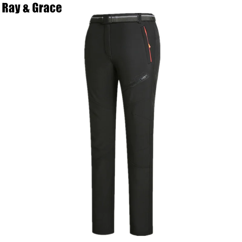 

RAY GRACE Winter Hiking Pants Women Outdoor Sports Mountain Climbing Fishing Hiking Camping Softshell Waterproof Pants Women