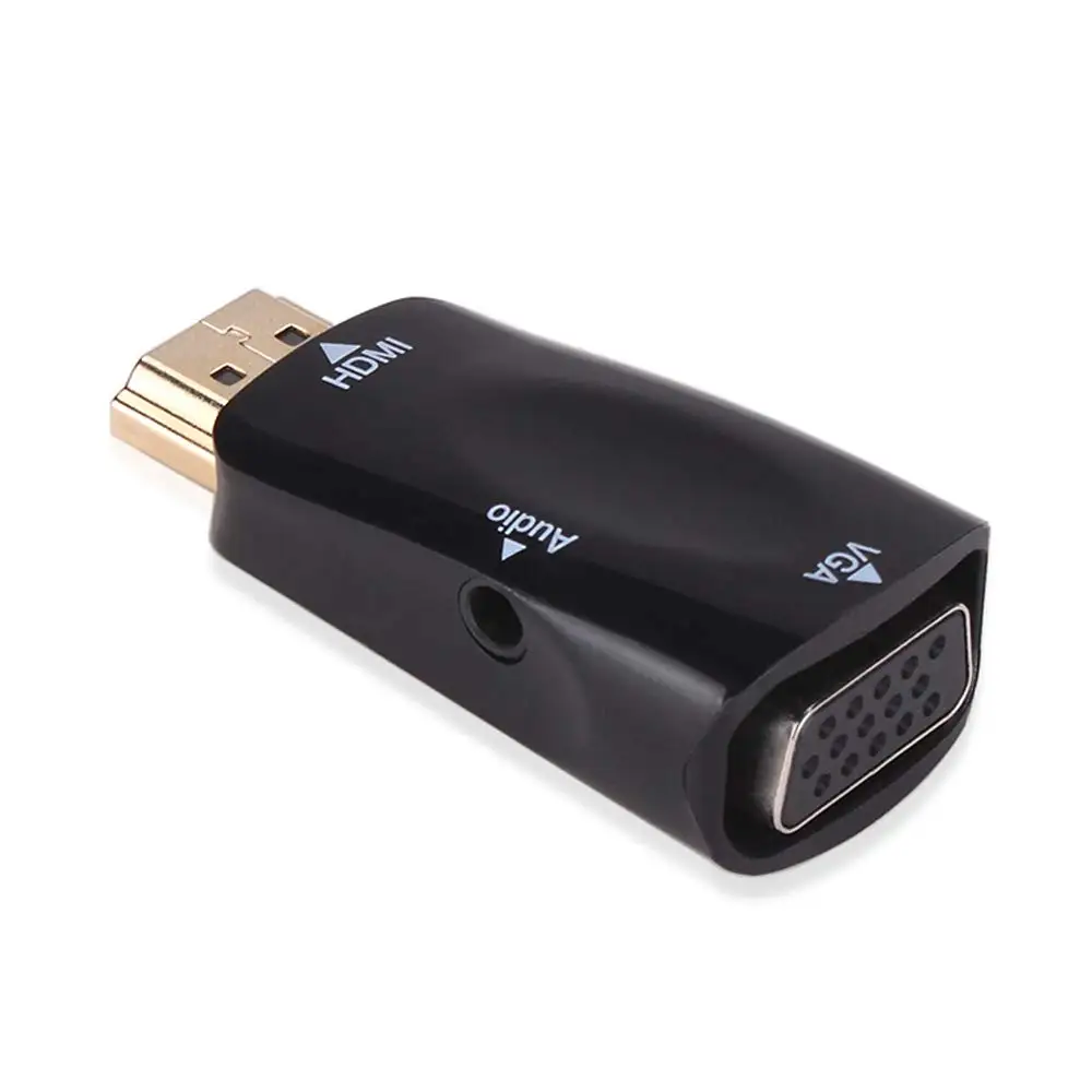 HDMI к VGA конвертер адаптер 1080P позолоченный HDMI мужчина к VGA Женский адаптер для настольного компьютера, ноутбука, монитора, проектора, HDTV