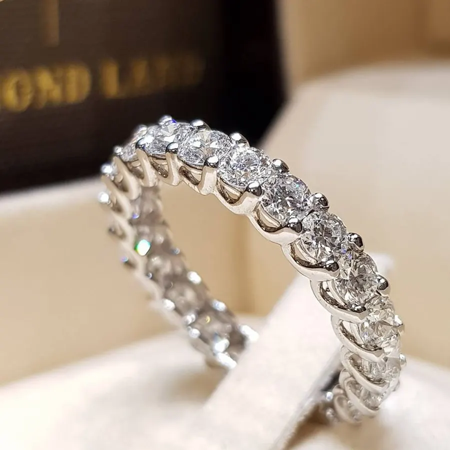 

Shiny Single row Cubic Zirconia Rings for Woman Girls Charm Wedding Finger Jewelry Gift Bijoux Dropshipping