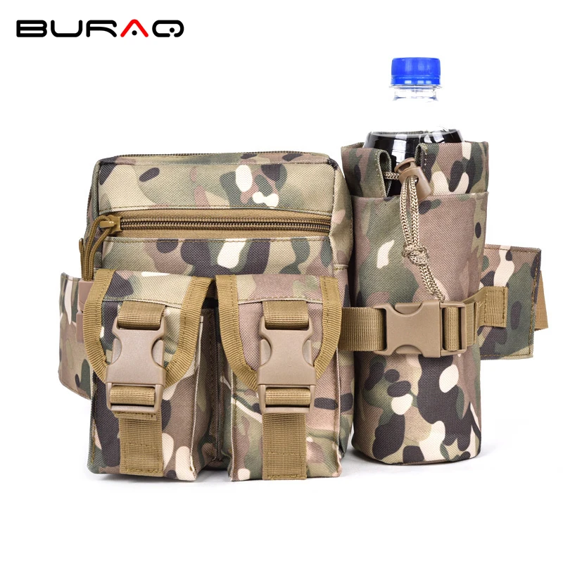 Militare Nylon Della Pacchetto cp Sacchetto Con Cp Black Tattico Campeggio Outdoor Trekking Bottle Holder Molle Vita Camouflage Spalla Del brown fggq5AI
