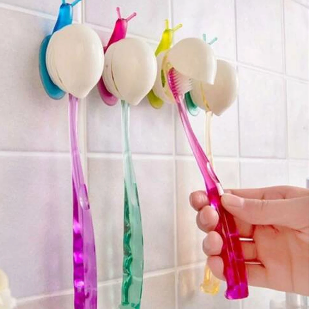 Держатель зубной щетки присоска мультяшная Улитка присоска туалетные принадлежности аксессуары для ванной комнаты держатель зубной щетки