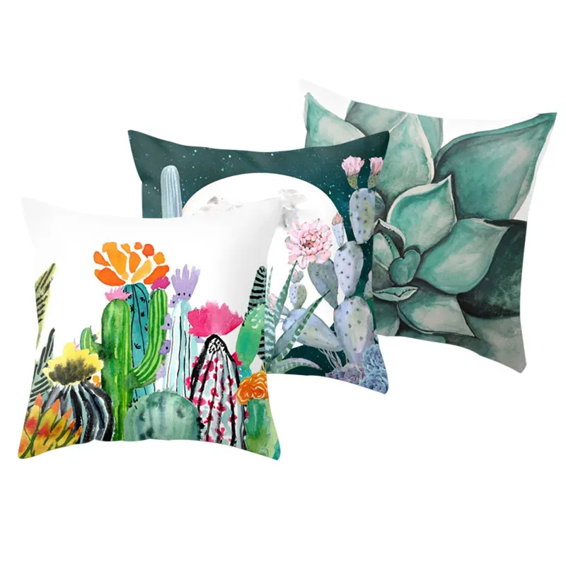 

Throw Pillow Case Succulent Plants Printed Cushion Cover for Couch Sofa Bed Best Price