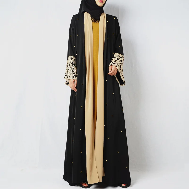

Muslim Beading Abaya Sweaters Coat Maxi Dress Cardigan Long Robes Tunic Kimono Ramadan Turkey Islamic Clothing Worship