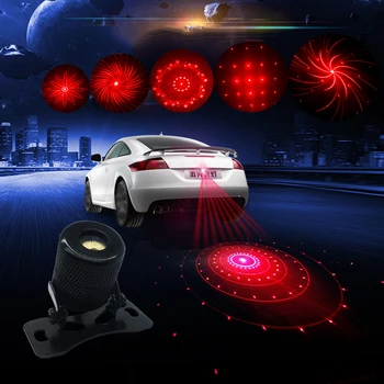 

WMMWMD car fog light laser Brake Parking Light car tail safety Anti Collision Decorative lights black Housing Car Brake Warning