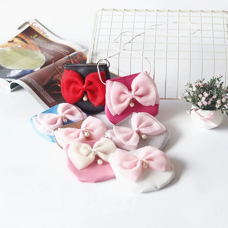 

Raged Sheep Cartoon Girls Coin Purse Bow Fashion Simple Zipper Small Coin Purse Children Handbags Kids Shoulder Mini Bags