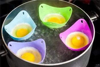 

Newest International Standard Silicone Egg Cooker Silicone Egg Poacher Pod Egg Boiler DHL free shipping