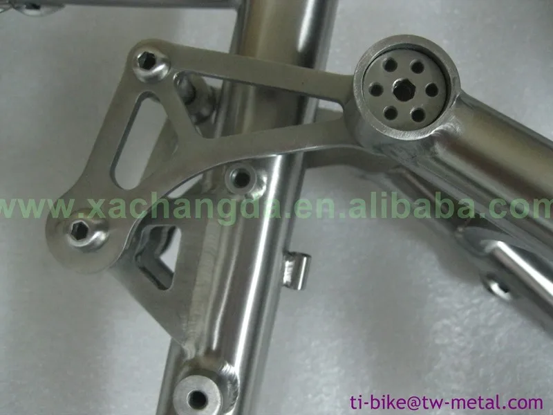 Best Bicycle Frame Suspension Titanium High Quality Titanium Full Suspension Bicycle Frames with Hand Brush Finished China Bike Frame 13