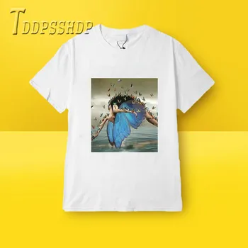 

Blue Butterfly Wing Girl Printing Women Tops & Tees Harajuku 2019 Summer T Shirt Korean Tshirt Streetwear