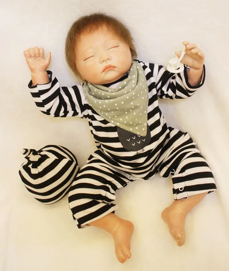 53 см Bebe Reborn boy 3/4 силиконовые спящие мохеровые куклы Playmates подарки на день рождения