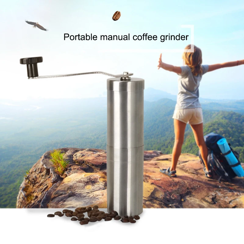 Портативная ручная кофемолка из нержавеющей стали мини кухонный инструмент для