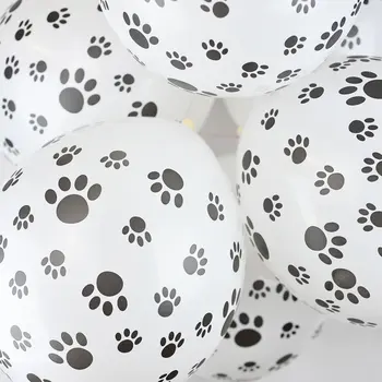 

100pcs Dog footprints White latex Balloons 12 inch helium balloons Animal Theme Inflatable toy Birthday Party Decor Supplies