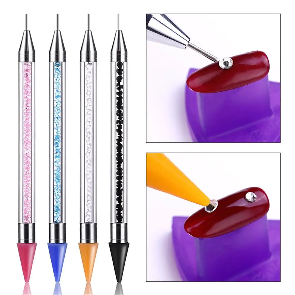 

1Pcs Dual-ended Dotting Pen Rhinestone Studs Picker Wax Pencil Crystal Beads Handle Nail Art Tool Manicure Decoration Crystal