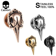 Casvort Ушные Тоннели пробки серьги Эспандеры винт из нержавеющей стали ворона шпильки измерительные приборы модные пирсинг ювелирные изделия подарок