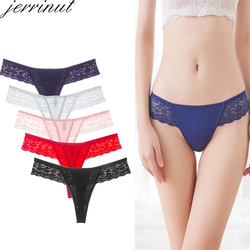 JERRINUT 3 шт сексуальные кружевные трусики стринги Женское нижнее белье женские