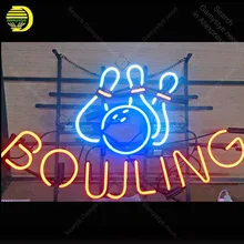 ניאון סימן עבור באולינג ניאון באר בר משחק חדר שיפור מלאכת חנות אמיתי זכוכית צינור בר חדר Accesaries מועדון ניאון אור(China)