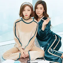 Осенние и зимние женские пижамные комплекты для улицы повседневная одежда для сна пижамы для женщины девушки с длинным рукавом Домашняя одежда костюм